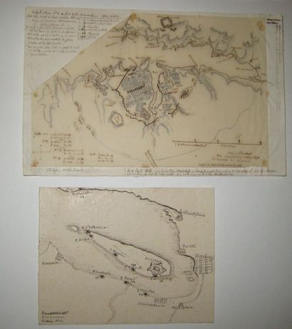 null RUSSIE - SEBASTOPOL - LOT de 6 DESSINS originaux à la mine de plomb et/ou à...