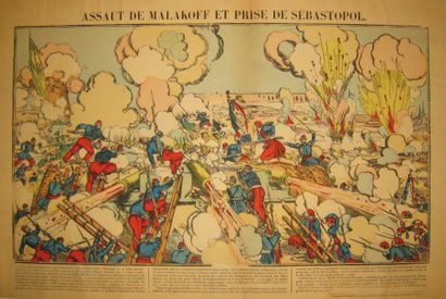 null RUSSIE - IMAGERIE D'EPINAL - "Assaut de MALAKOFF et PRISE DE SEBASTOPOL". XIXème....