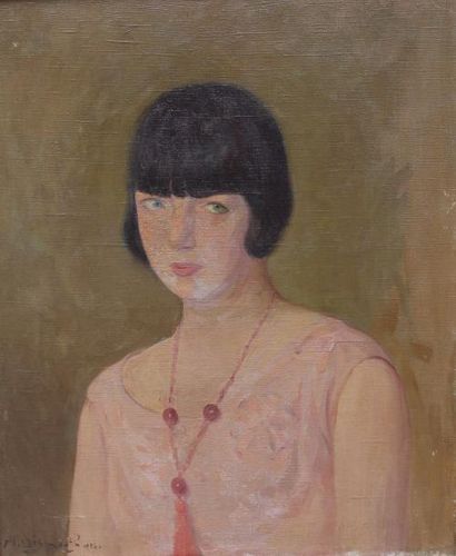 null BISMOUTH Maurice (1891-1965) : « Portrait de femme ». Huile sur toile signée...