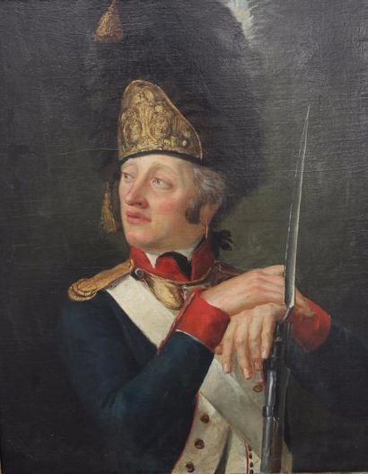 null GUDIN (actif dans le dernier tiers du XVIIIe siècle) : « Portrait d’un officier...