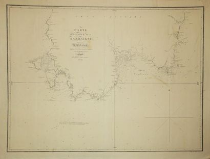 null SARDAIGNE - "CARTE (MARINE) de la Côte S. de la SARDAIGNE, dressée par W. SMITH,...