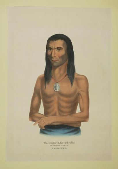 null AMERIQUE DU NORD - AMERINDIEN -"WA-BISH-KEE-PE-NAS, The WHITE PIGEON, A. CHIPPEWA",...