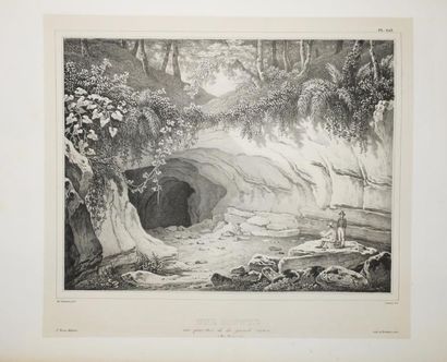 null ILE MAURICE - "Une Grotte au QUARTIER DE LA GRANDE RIVIERE (Île Maurice)". XIXème....