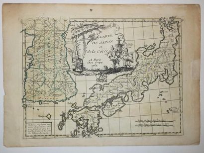 null "CARTE du JAPON et de la COREE", A Paris, chez Crépy, 1767. Carte gravée, sur...