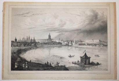 null RUSSIE - "VUE de la ville de KAZAN". XIXème. Lithographie originale par CHAPUY...