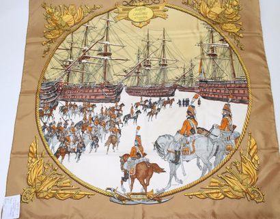 null HERMES

Carré « Marine et Cavalerie », entourage beige, signé Ledoux (salissures),...