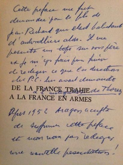 null . GUERRE. - BLOCH : De la France trahie à la France en armes. Préface et note...