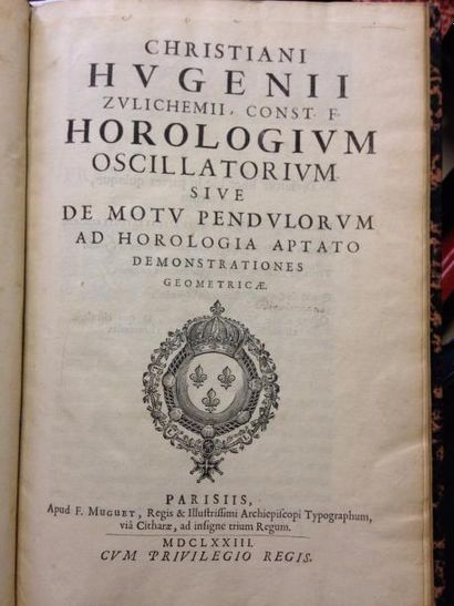 null . HUYGENS (Christiaan) : Horologium oscillatorium sive de motu pendulorum ad...