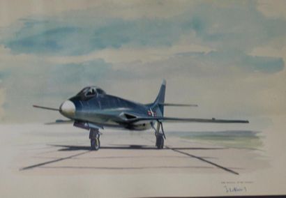 null MAC DONNELL F-88 A VOODOO gouache aquarellée sur papier de Jean Noël signée...