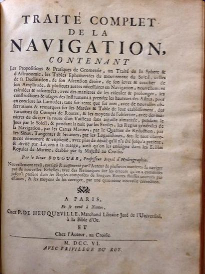 null /. MARINE. BOUGUER : Traité complet de la navigation, contenant les propositions...