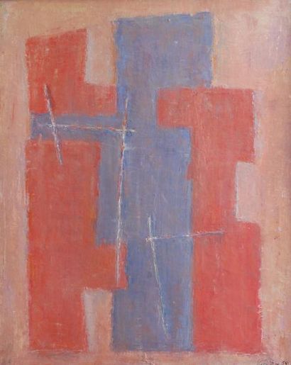 null Léon ZACK (1892-1980) : « Composition ». Huile sur toile signée et datée 1954...