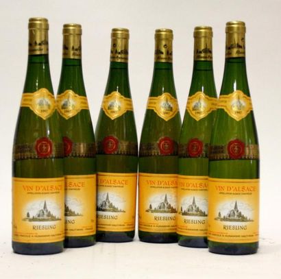 null 6 bouteilles ALSACE - RIESLING CAVES DE HUNAWIHR 1997
