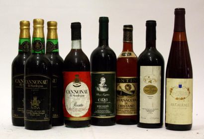 null LOT 9 bouteilles VINS ITALIENS DIVERS : 1 BRUNELLO DI MONTALCINO 1985 1 CIRO...