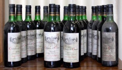 null LOT 20 bouteilles CHÂTEAU de CROUTE - Bordeaux 19 bouteilles de 1975 et 1 de...
