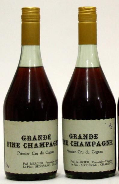 null 2 Flacons 70 cl. COGNAC "Grande Fine Champagne" - Paul Mercier 1970
