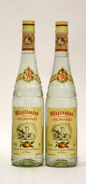 null 2 bouteilles WILLIAMINE "Fine eau de vie de poire William du Valais" - distillée...
