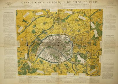 null PLAN DE PARIS (75) - "Grande CARTE HISTORIQUE DU SIEGE DE PARIS, Ouvrage exécuté...