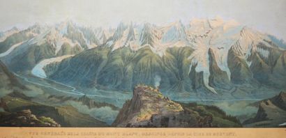 null HAUTE-SAVOIE (74) - MONT BLANC - "VUE GENERALE de la Chaîne du MONT BLANC, dessinée...