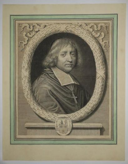 POILLY François de (Abbeville 1623 - 1693) "Portrait de BOSSUET". c.1681. Burin d'après...