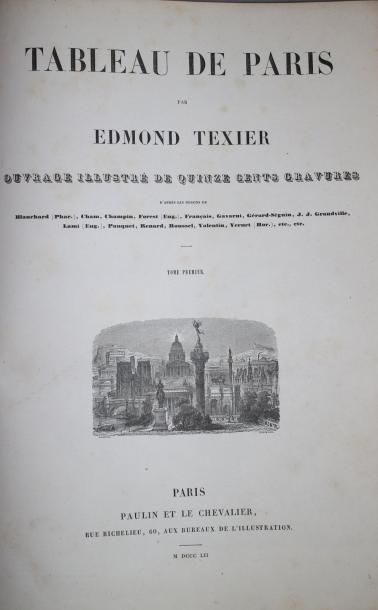 [TEXIER Edmond] TABLEAU DE PARIS, en deux volumes. Paris, Paulin et Le Chevalier...