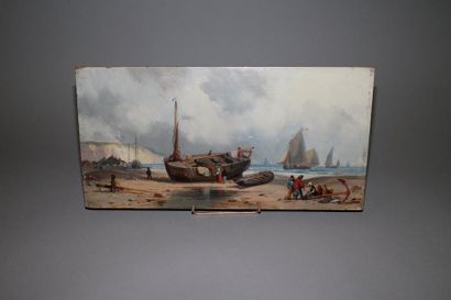 null Dans de goût de Charles KUWASSEG (1838-1904) : « Pécheurs en bord de rivage...