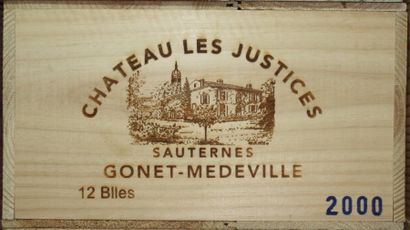 null 12 bouteilles CHÂTEAU Les JUSTICES - Sauternes 2000
caisse bois d'origine