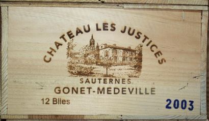 null 12 bouteilles CHÂTEAU Les JUSTICES - Sauternes 2003
caisse bois d'origine