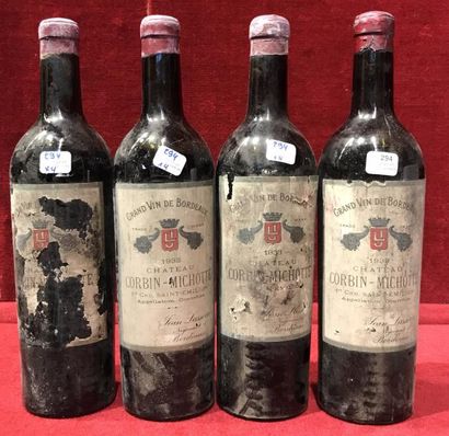 null 5 bouteilles CHÂTEAU CORBIN MICHOTTE 1er CC - St. Emilion 1933
Etiquettes abimées,...