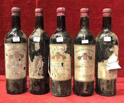 null 4 bouteilles CHÂTEAU CORBIN MICHOTTE 1er CC - St. Emilion 1933
Etiquettes abimées,...