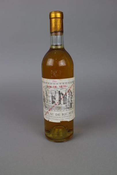 null 1 bouteilles LOUPIAC - CHÂTEAU de RICAUD "Vin de tête" 1961
Etiquette légèrement...