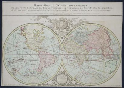 null MAPPEMONDE - JAILLOT (Alexis Hubert) "Mappe-Monde géo-hydrographique, ou description...