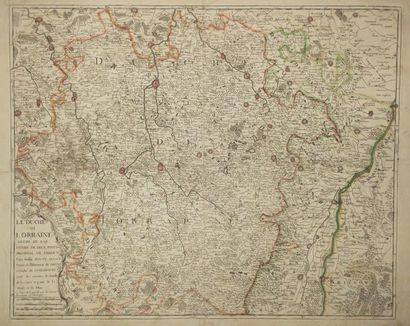 null LORRAINE - Ensemble de TROIS CARTES : LECLERC (Jean). "Description du pays Messin...