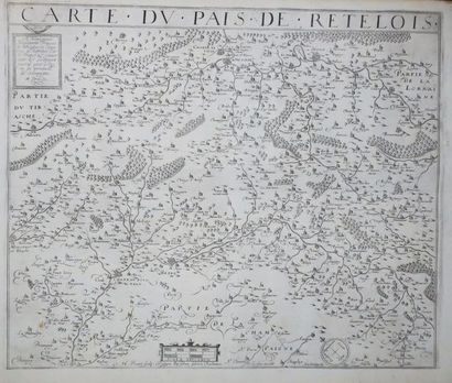 null [NORD-EST]. LE CLERC (Jean). Ensemble de 4 CARTES GRAVEES : "Carte du pais de...