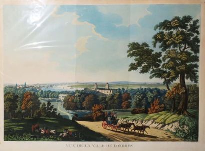 null ANGLETERRE - LONDRES - "VUE de la ville de LONDRES". c.1820. Grande planche...