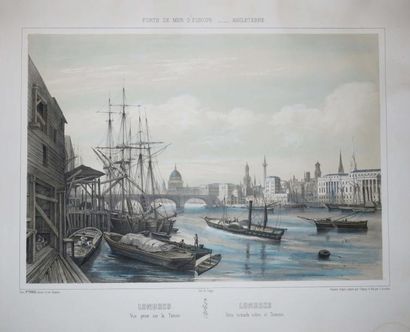 null ANGLETERRE - VUE de "LONDRES, Vue prise sur la Tamise", Paris, Turgis, c.1860....
