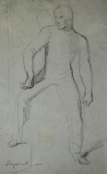 null INGRES Jean Auguste Dominique (d’après) (Montauban 1780 – Paris 1867) : « Homme...