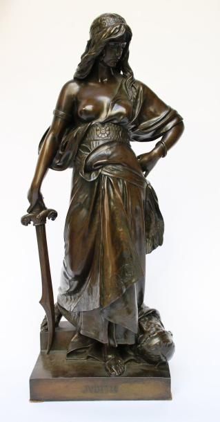 null AIZELIN Eugène (1821-1902) : « Judith ». Epreuve en bronze à patine brune. Haut. :...