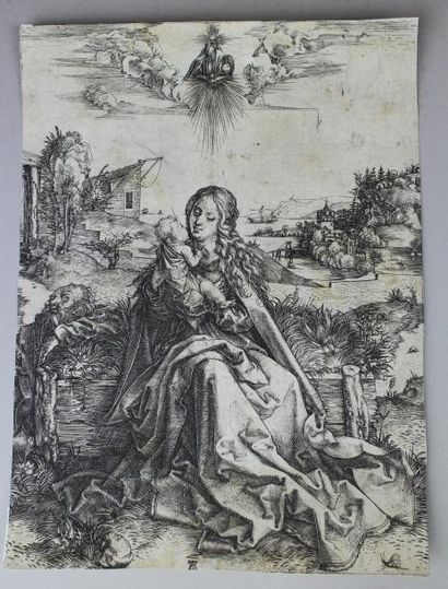 null Albecht DURER : « La Sainte Famille avec le papillon », c. 1495. 22,9 x 17,3...