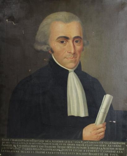 null Ecole française fin XVIII ou début XIX-ème Siècle : « Portrait en buste de profil...