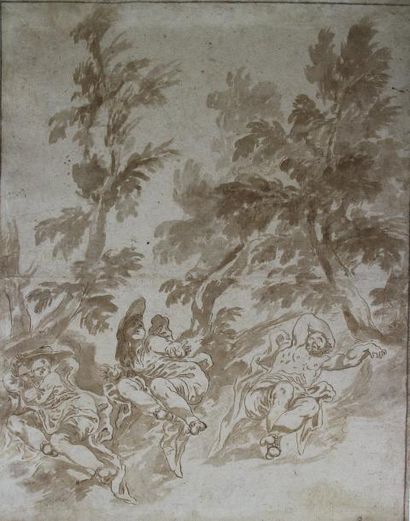 null CASTIGLIONE Giovanni Benedetto (d’après) (Gênes 1616-Mantoue 1670) : « Deux...