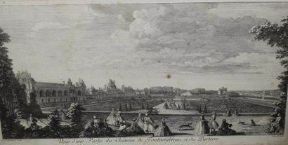null Deux gravures formant pendant : « Vues de Fontainebleau ». Rousseurs. 23,5 x...