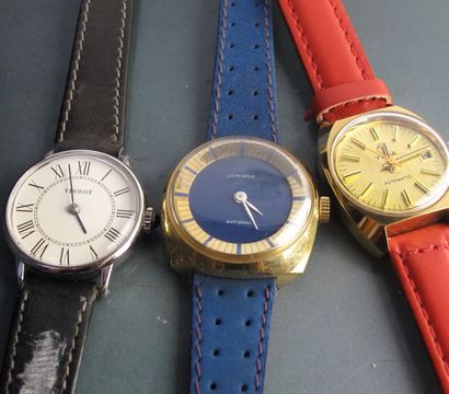   Trois montres de dame Vintage mécaniques, dont une Tissot et une Yéma. Vers 19...