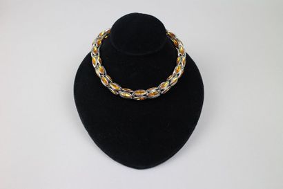 null GOOSSENS PARIS

Collier ras du cou articulé en métal argenté et pierres jau...