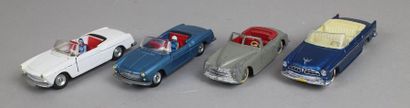 null DINKY TOYS (F)

4 voitures décapotables

SIMCA8 Sport

Chrysler New Yorker 1955...