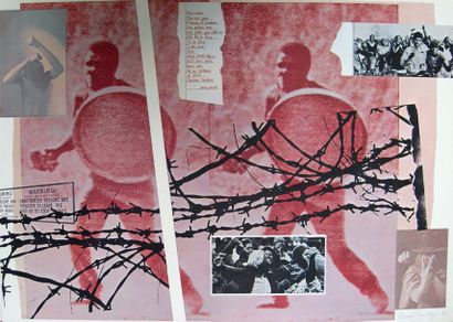 JANTJES Gavin JANTJES Gavin - Lithographie « contre l’apartheid » signée en bas à...