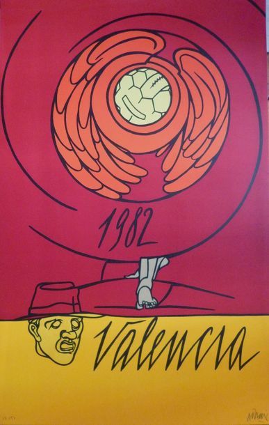 ADAMI Valerio ADAMI Valerio Mondial Football 1982 en Espagne
Lithographie Originale Signée...
