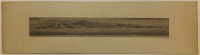 null MARTINIQUE - FORT DE FRANCE - DESSIN au crayon noir, Juillet 1886. H.17,3xL.67,2cm...