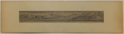 null SAINTE LUCIE - PORT CASTRIE - DESSIN au crayon noir, Juillet 1886 - H.17,3xL.67,5cm...