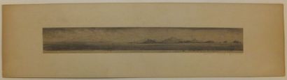 null GRENADINES - CARIACOU - DESSIN au crayon noir, Juillet 1886. H.17,4xL.67,2cm...