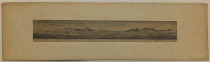 null GRENADINES - VERSANT DU SUD - DESSIN au crayon noir, Juillet 1886. H.18xL.67cm...